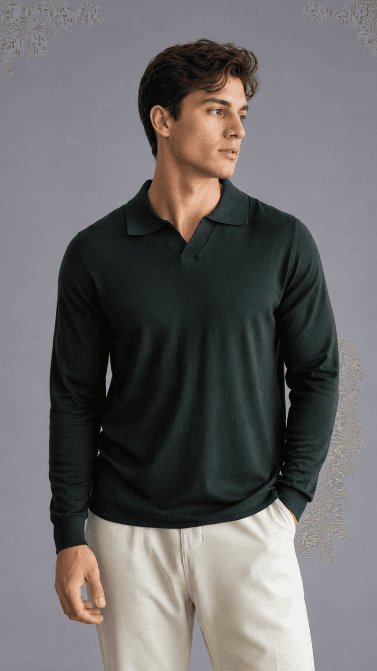 Long-Sleeve Knit Polo